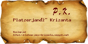 Platzerjanó Krizanta névjegykártya